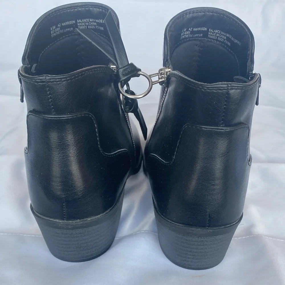 Arizona Jean Co. Black Faux Leather‎  Ankle Boots